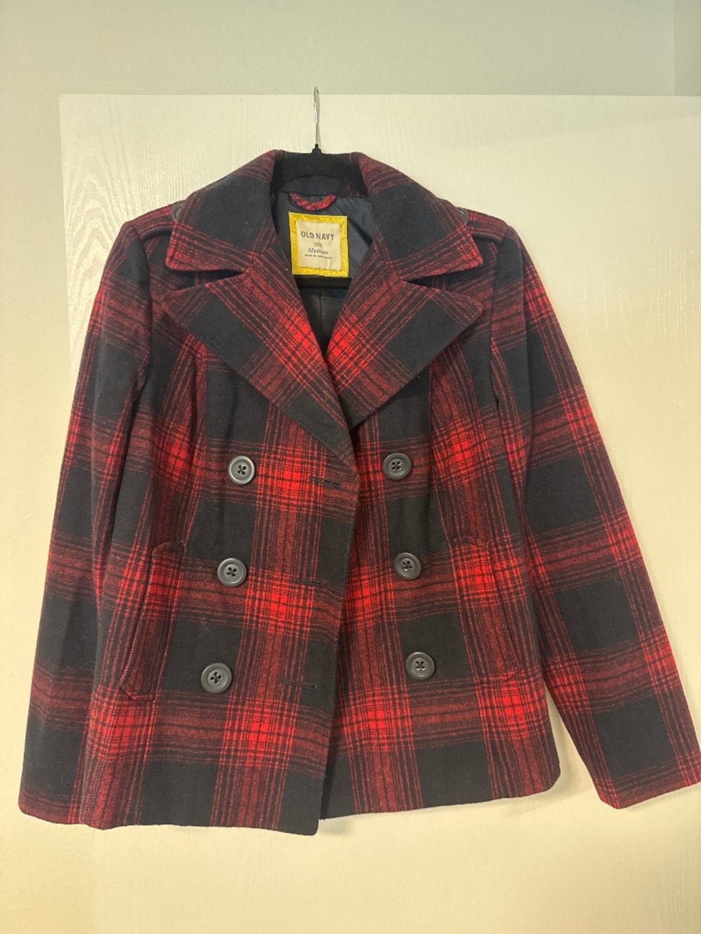 Navy & Red Old Navy Pea Coat - Medium